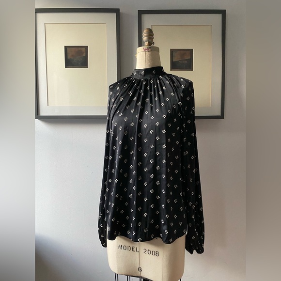 Gap Silk Mockneck Blouse, | Size S Tall - Picture 1 of 7